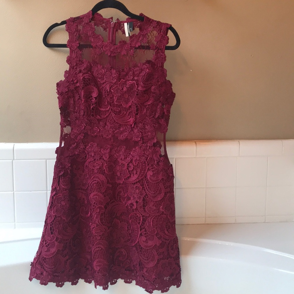 Burgundy lace dress